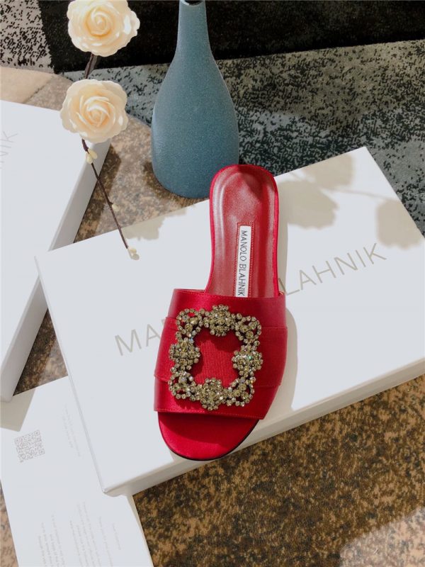 Manolo Blahnik silk slippers - Image 3