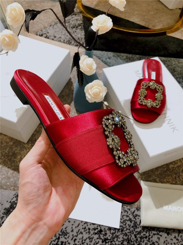 Manolo Blahnik silk slippers - Image 4