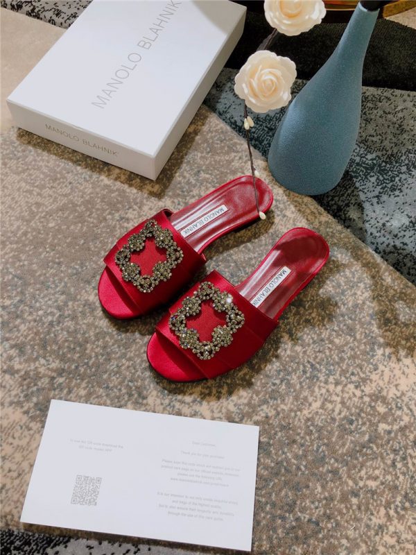 Manolo Blahnik silk slippers - Image 5