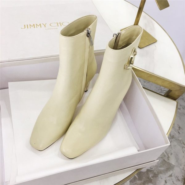 Jimmy Choo Minori 85 Ankle Boots in white - Image 8