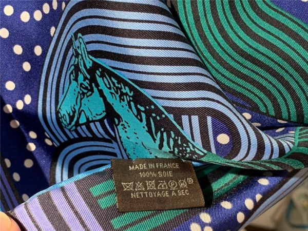 hermes silk scarf blue - Image 5