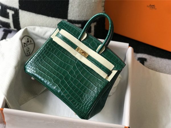 Hermes crocodile leather Birkin 30Cm Jade green