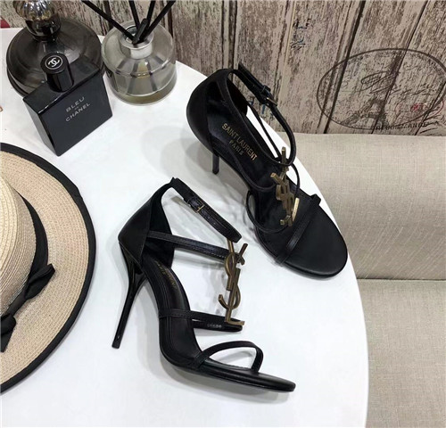 ysl logo high heel sandals