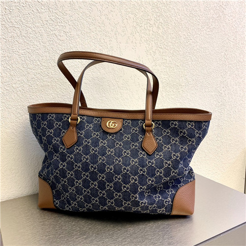 gucci denim shopping bag