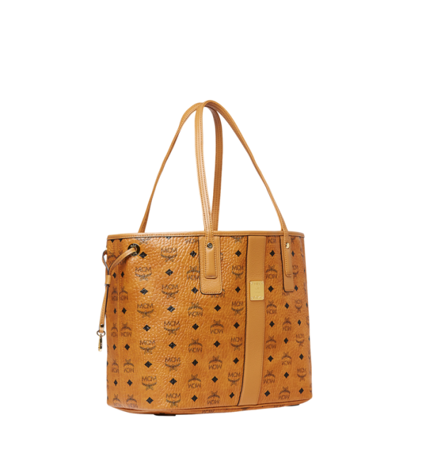 MCM Reversible Liz Shoppers in Visetos Cognac Brown Tote Bags MWP7AVI22CO001 - Image 3