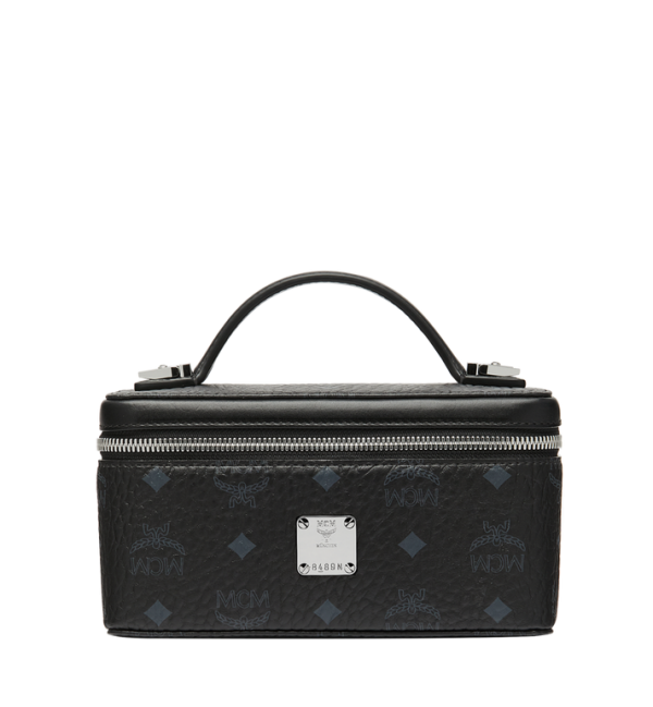 MCM Rockstar Vanity Case in Visetos Original Black Crossbody Bags MYZ8AVI01BK001