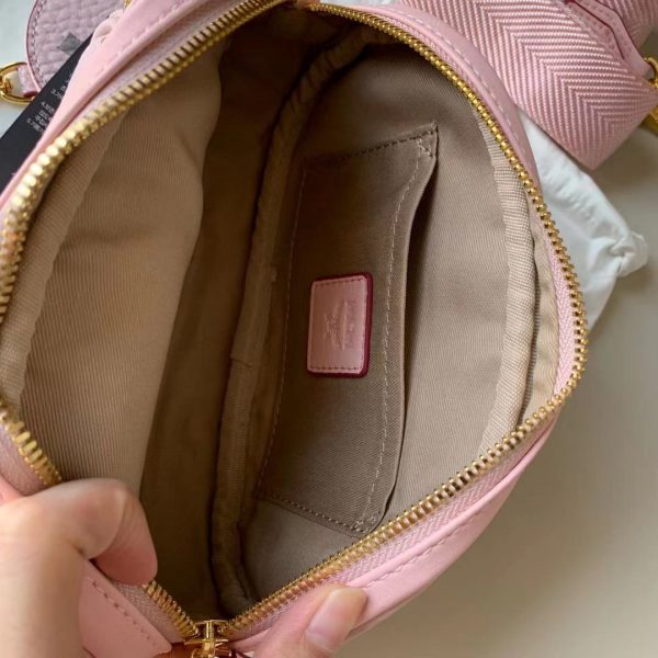 MCM 3-in-1 Shoulder Bag Crossbody Bag Coin Purse Pink - Image 9