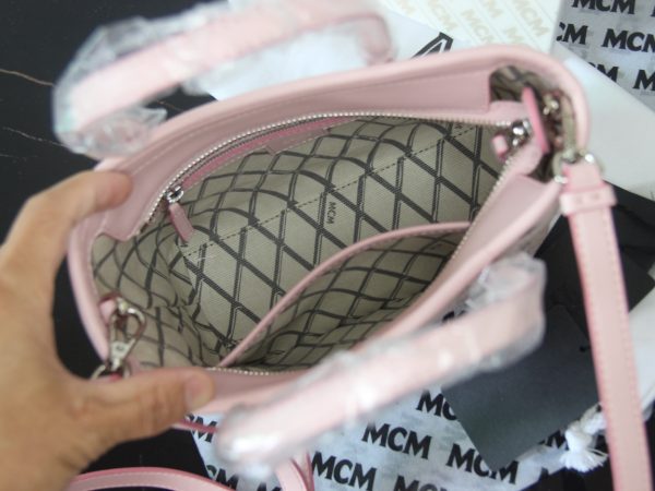 MCM Mini Shopping Bag Pink - Image 9