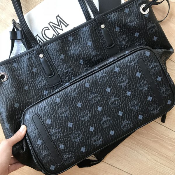 Mcm Mother and Child Shoulder Bag Visetos Liz Black - Image 7