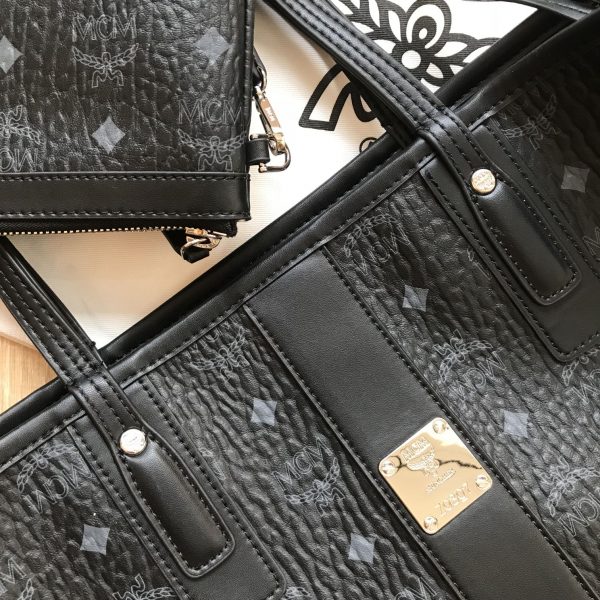 Mcm Mother and Child Shoulder Bag Visetos Liz Black - Image 8