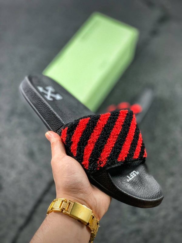 OFF-WHITE FLYKNIT STRIPE SLIDES - Image 6