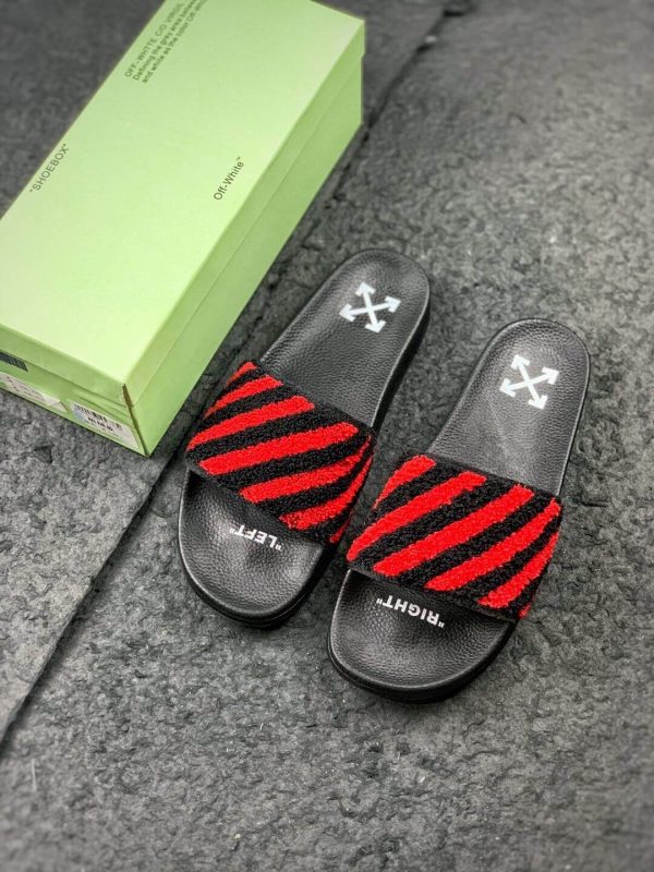 OFF-WHITE FLYKNIT STRIPE SLIDES - Image 5