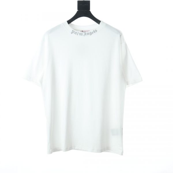 Palm Angels 22ss reflective logo and hot beads coconut tree beach short-sleeved T-shirt