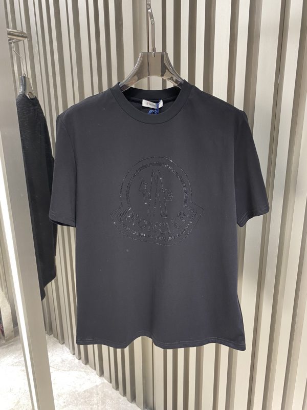Moncler heavy industry logo hot diamond round neck T - Image 4