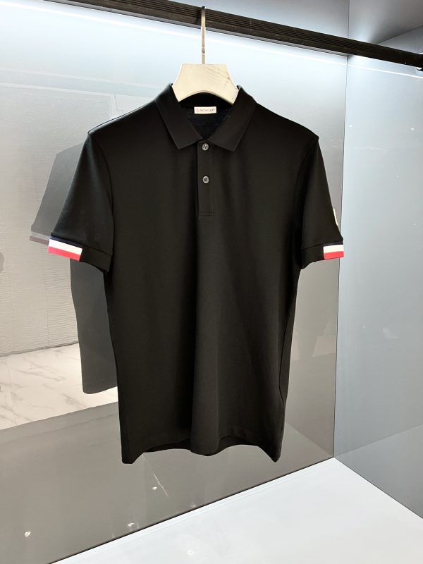 Moncler Men's Flip-Up Leader Logo Polo Shirt Short Sleeve T-Shirt - Image 6