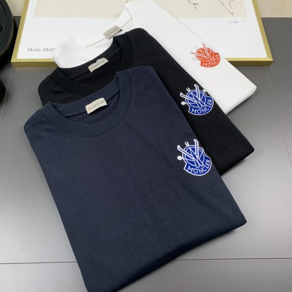 Moncler Mengkou 2023ss spring and summer latest round neck fashion short-sleeved T-shirt - Image 9