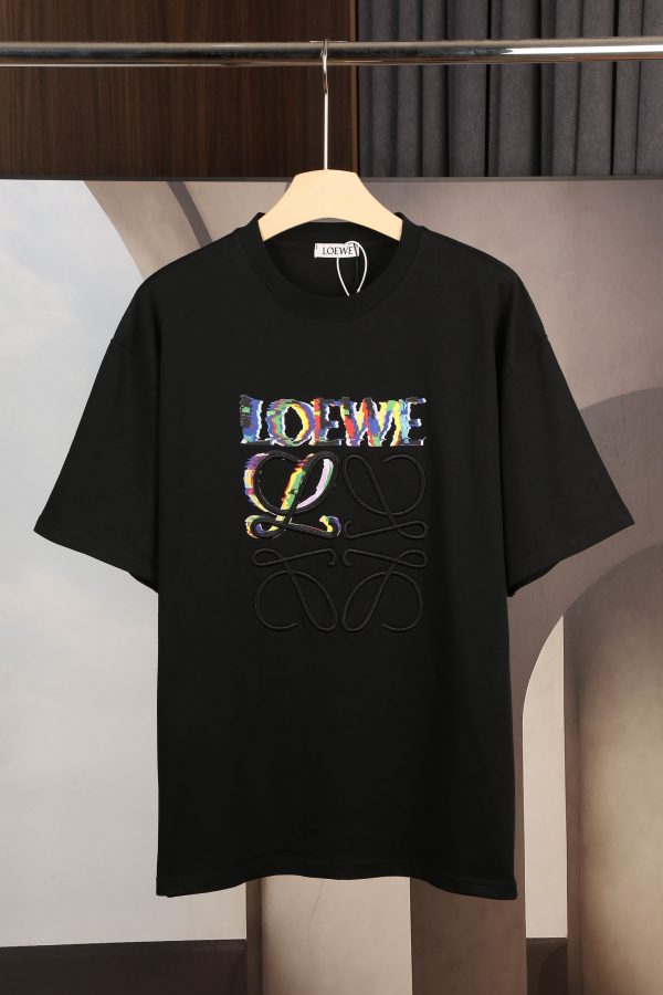 High-quality LOEWE23 new style, high-quality ?Heavy double yarn 280g32 counts, smooth cotton washable feel, front and rear high-end embroidery printing