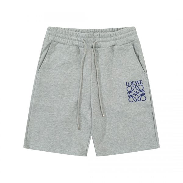 LOEWE graffiti embroidery letters embroidered five-point pants, cotton sweater fabric