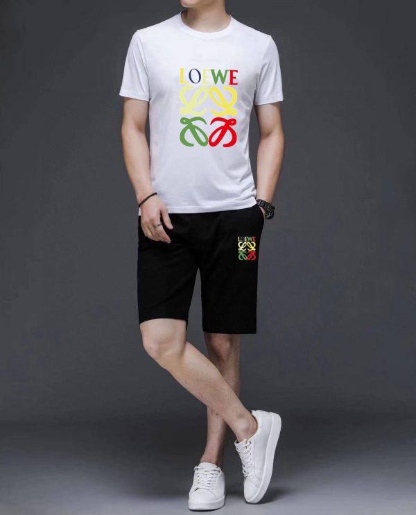 ? Brand [LOEWE] 2023 new men's short-sleeved shorts suit - Image 4