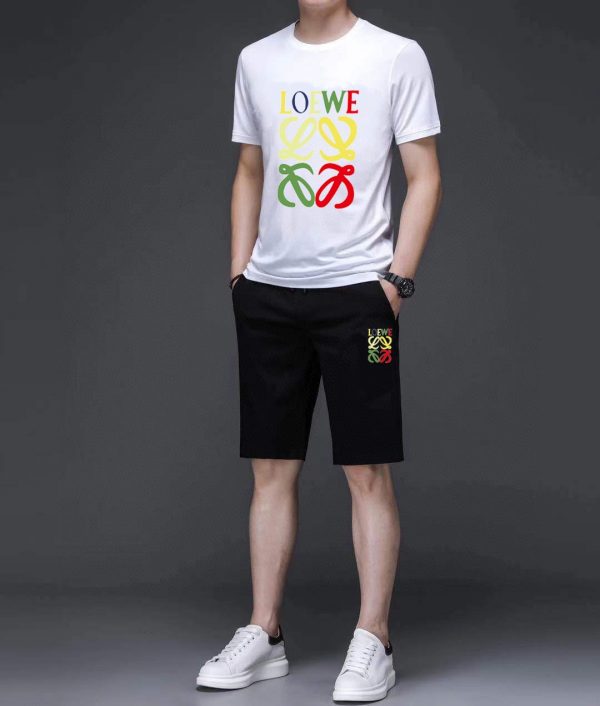 ? Brand [LOEWE] 2023 new men's short-sleeved shorts suit - Image 7
