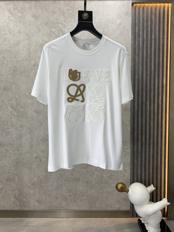 Loewe can wear 200+ catties 2023 spring and summer latest style, spring and summer half-sleeved custom double-sided long-staple cotton illustration design