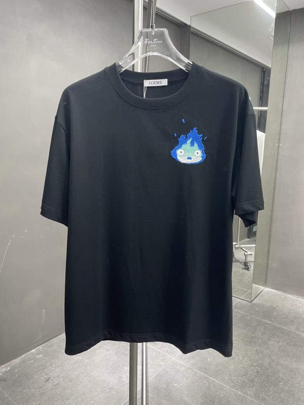 Loewe x Howl's Moving Castle Loewe 23 spring and summer joint model Calcifer small flame short sleeves made of 240 grams of pure cotton fabric - Image 8