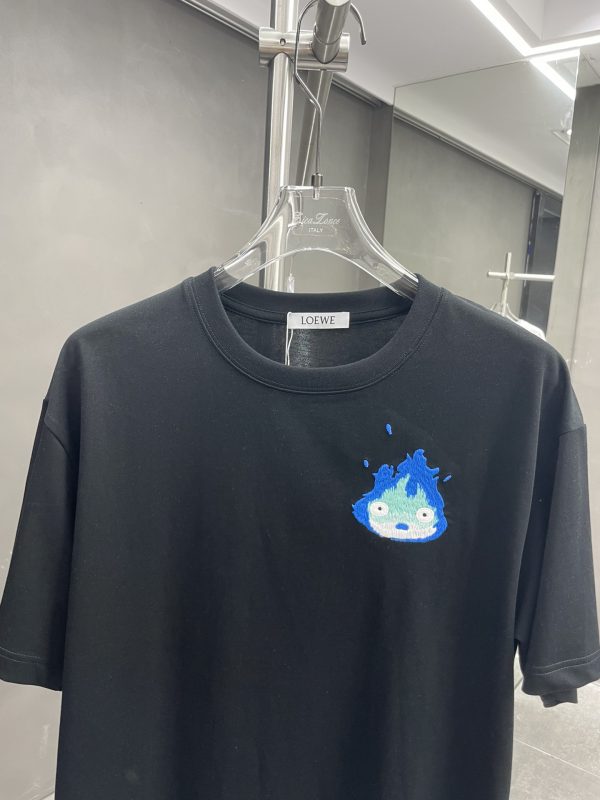 Loewe x Howl's Moving Castle Loewe 23 spring and summer joint model Calcifer small flame short sleeves made of 240 grams of pure cotton fabric - Image 9