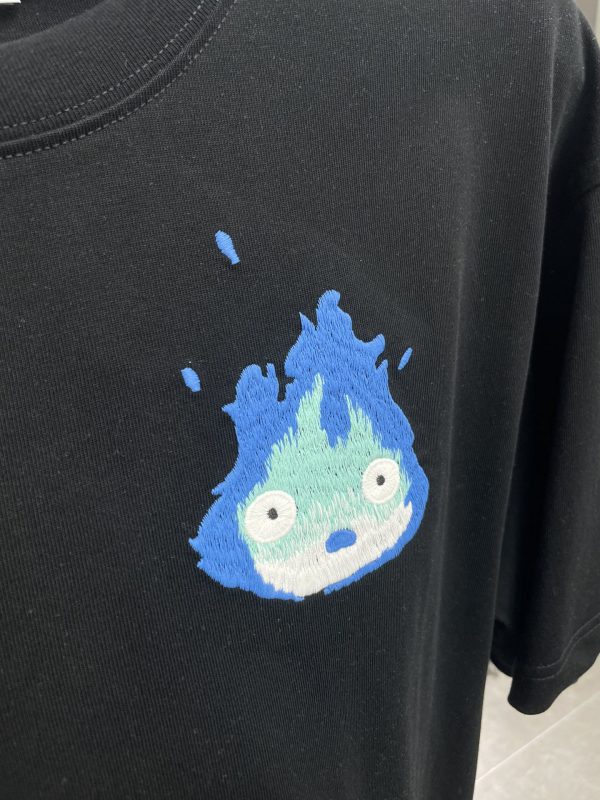 Loewe x Howl's Moving Castle Loewe 23 spring and summer joint model Calcifer small flame short sleeves made of 240 grams of pure cotton fabric - Image 13