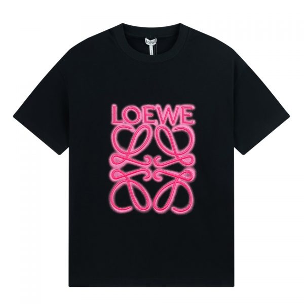 LOEWE / neon embroidery fluorescent powder short-sleeved T-shirt The effect of spraying monkeys on the chest is very recognizable - Image 3