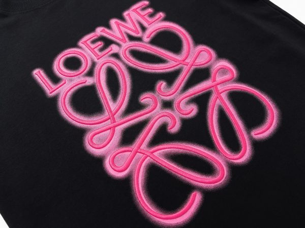 LOEWE / neon embroidery fluorescent powder short-sleeved T-shirt The effect of spraying monkeys on the chest is very recognizable - Image 5