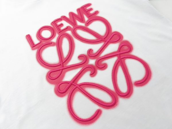 LOEWE / neon embroidery fluorescent powder short-sleeved T-shirt The effect of spraying monkeys on the chest is very recognizable - Image 13