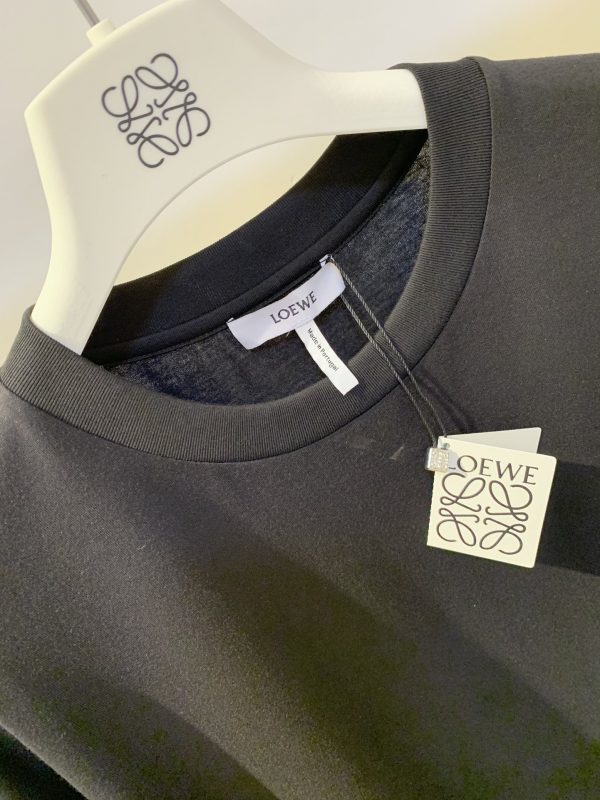LOEWE 2022FW spring and summer classic basic embroidery half-sleeved T-shirt Upgraded version of selected 220g 50-woven double-yarn long-staple cotton Imported Shimada three-dimensional embroidery Super versatile must-have item for male gods - Image 15