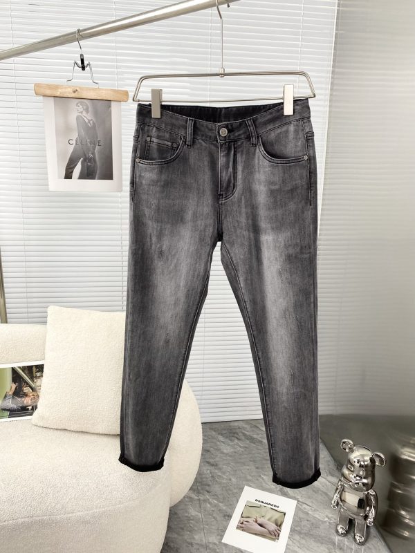 LOEWE jeans 2023ss spring and summer latest high-end hot style jeans super customized original hardware super heavy craft