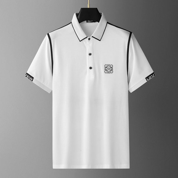 [LOEWE] 2023 spring and summer new mercerized cotton lapel, the world's top men's clothing, simple and fashionable, easy and versatile