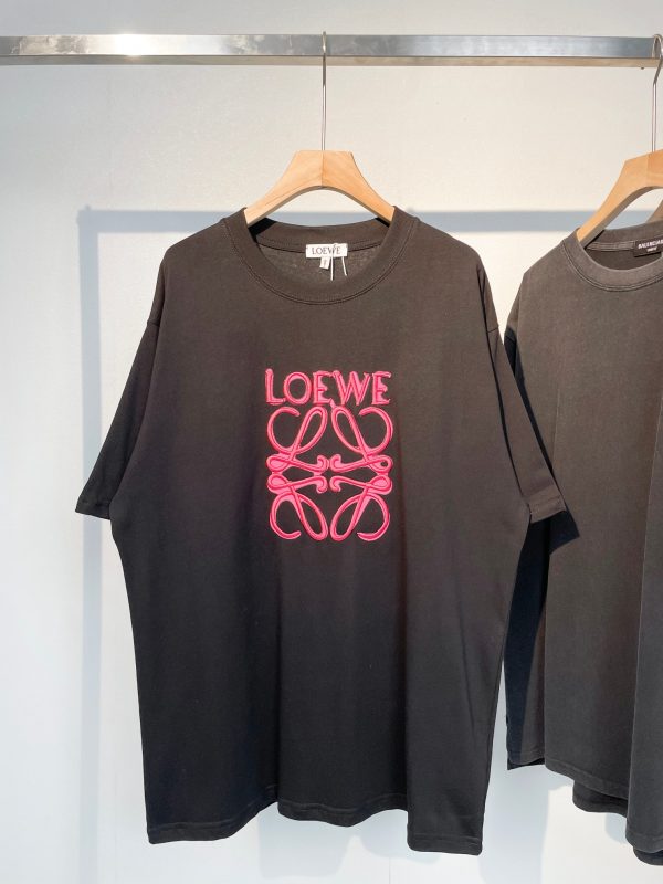LOEWE #classic models Exclusive custom-made dyeing cotton material texture superb front panel neon Sao powder embroidery
