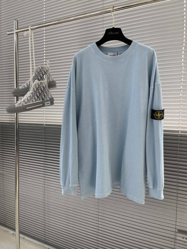 Stone Island Stone Island New counter 360g straight casual pants with straight compass classic small logo long-sleeved T-shirt