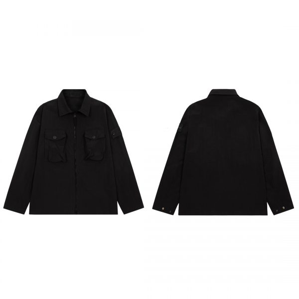 STONE ISLANDS Stone Island ISLANDS Side Badge Ghost Shirt Zipper Jacket Jacket Multi-Pocket Jacket