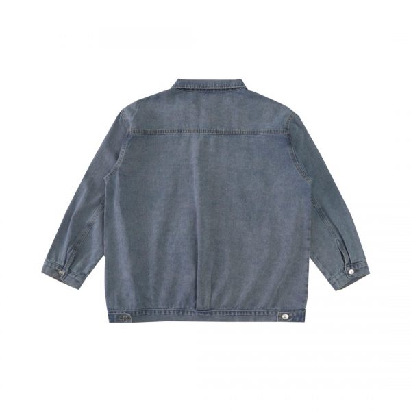 Stone island badge denim jacket Thickened denim material is a must-have trendy item Top-level production, the highest version in the whole network - Image 3