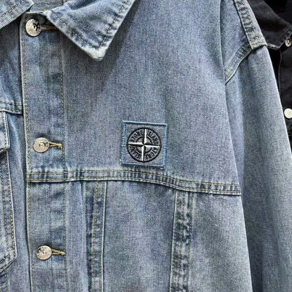Stone island badge denim jacket Thickened denim material is a must-have trendy item Top-level production, the highest version in the whole network - Image 5