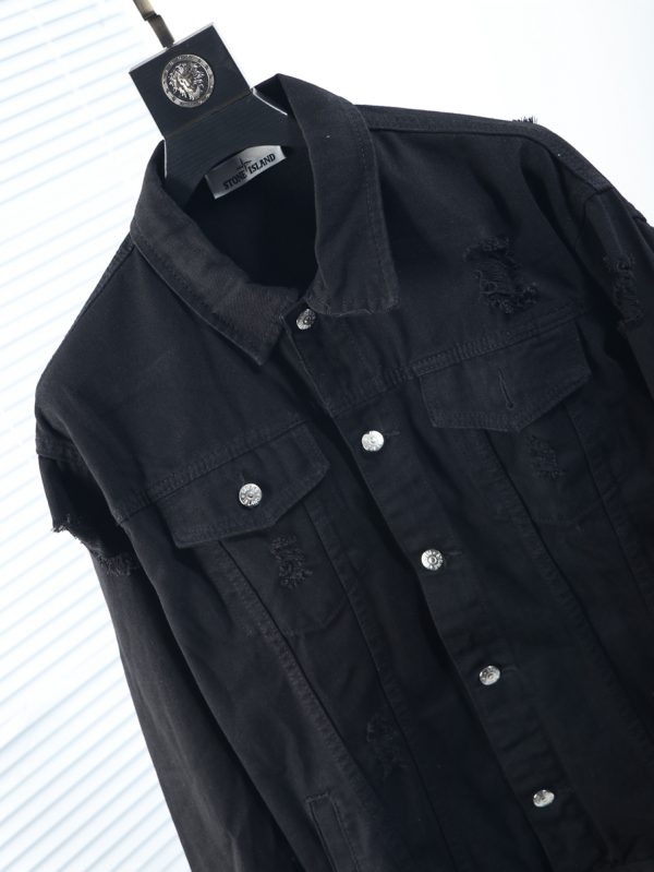 Stone island 2022 autumn and winter counter latest denim jacket ? Original three-dimensional tailoring design Denim denim fabric for customer - Image 3