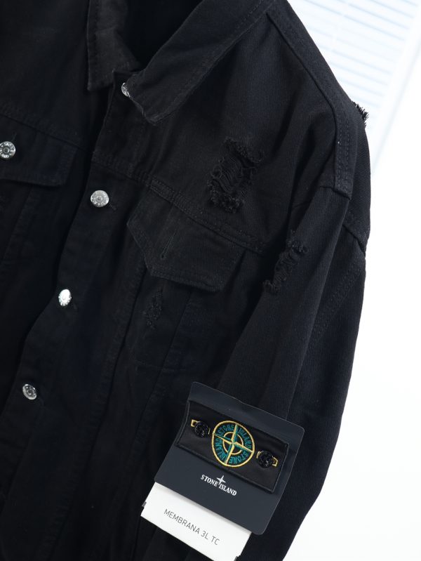 Stone island 2022 autumn and winter counter latest denim jacket ? Original three-dimensional tailoring design Denim denim fabric for customer - Image 4