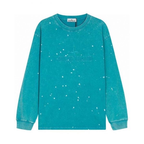 STONE ISLAND Stone Island, 22SS latest autumn and winter new splash-ink tie-dye T-shirt, the most high-end T-shirt series of Stone Island, featuring decolorization OVD treatment