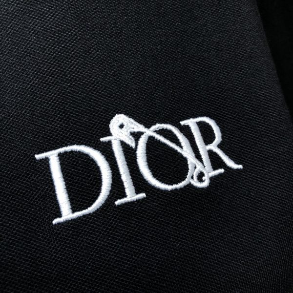 [DIOR] 2023 spring and summer new lapel POLO shirt Men's embroidered short-sleeved T-shirt! Customized high-end piqué fabric, comfortable and breathable, not easy to deform - Image 4