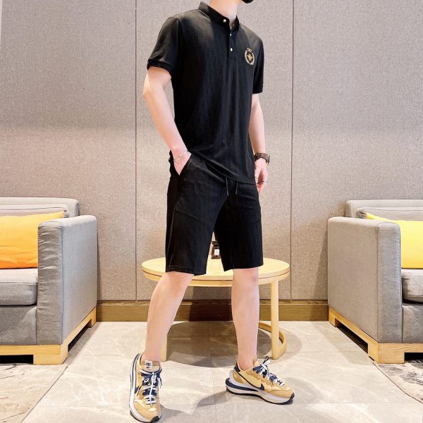 [DIOR] (Fat Gospel) 2023 official website with the same style. World-renowned luxury brand. Summer men's mercerized high-quality ? cargo lapel suit - Image 4