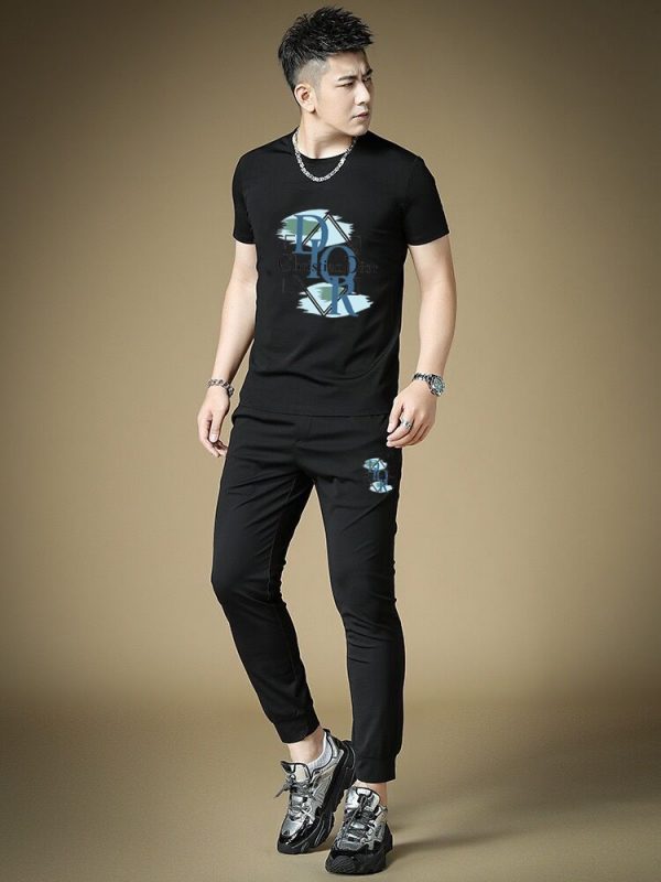 [DIOR] (Fat Gospel) 2023 official website of the same style. World-renowned luxury brand. Summer men's (double mercerized) high-quality ? goods set - Image 3