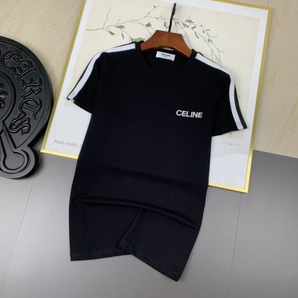 CELINE 2023 Round Neck Short Sleeve Suit Pure cotton double yarn fabric upper body will not be stuffy, smooth and comfortable skin-friendly effect is more breathable - Image 3
