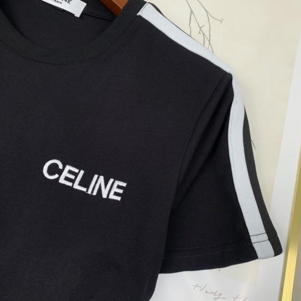 CELINE 2023 Round Neck Short Sleeve Suit Pure cotton double yarn fabric upper body will not be stuffy, smooth and comfortable skin-friendly effect is more breathable - Image 6