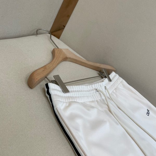 Pants-Quality unit ✨CEL Celine 23 spring and summer new classic sports casual pants?Original diamond-patterned, dyed, and dyed fabric, 100% re-engraved. Signature embroidered CELINE small letters on the chest - Image 5