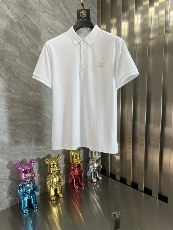 Celine/ spring and summer new product three standard complete business version lapel short-sleeved polo shirt good product need not introduce too much see details counter size: M-3XL