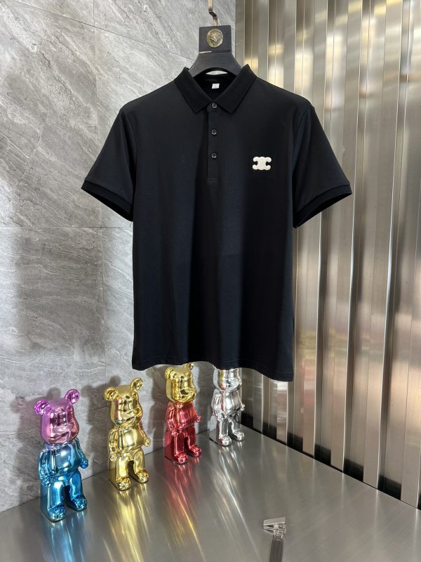 Celine/ spring and summer new product three standard complete business version lapel short-sleeved polo shirt good product need not introduce too much see details counter size: M-3XL